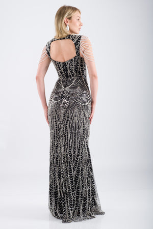 JEDDAH Siyah Abiye Elbise