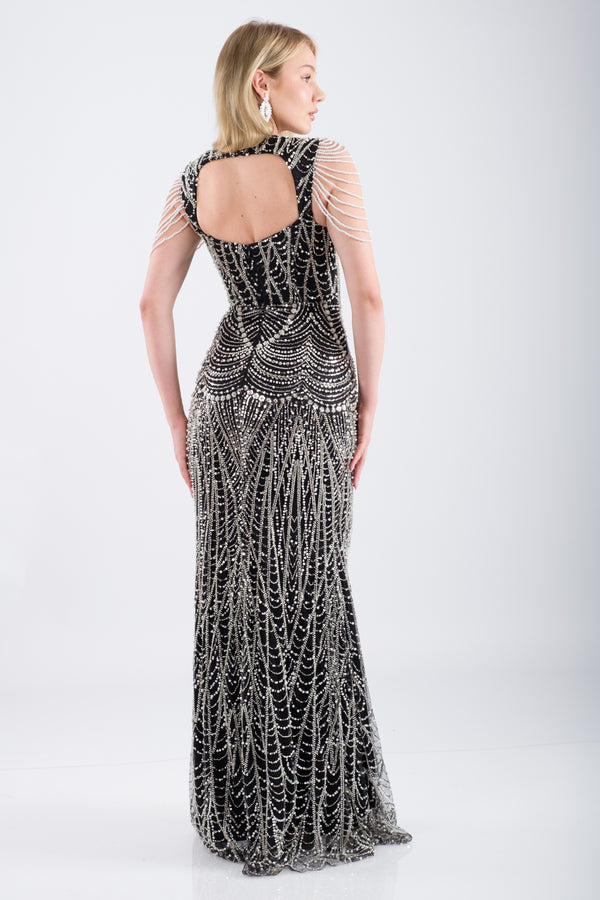 JEDDAH Siyah Abiye Elbise