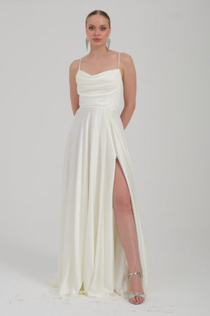 TİMİ Ekru Abiye Elbise