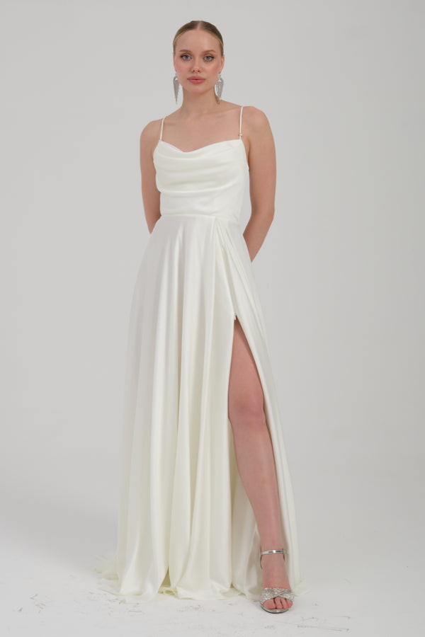 TİMİ Ekru Abiye Elbise