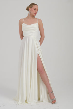 TİMİ Ekru Abiye Elbise