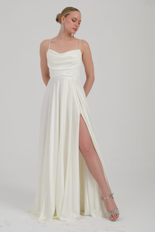 TİMİ Ekru Abiye Elbise