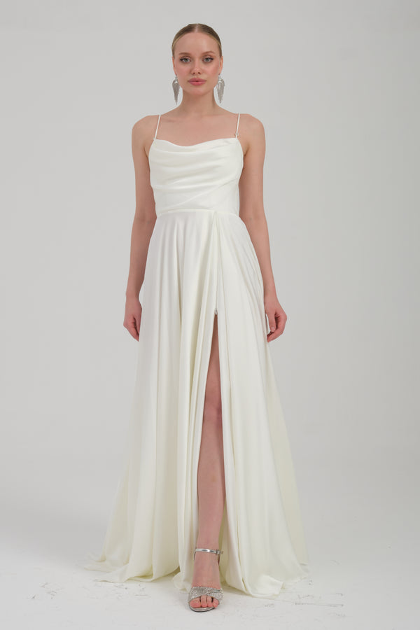 TİMİ Ekru Abiye Elbise