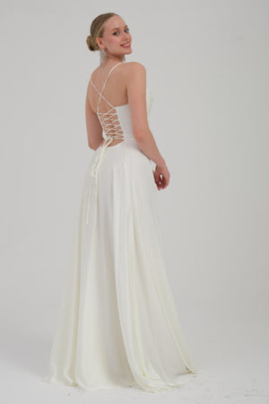 TİMİ Ekru Abiye Elbise