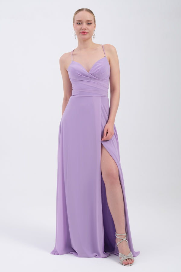 JASMİN Lila Abiye Elbise