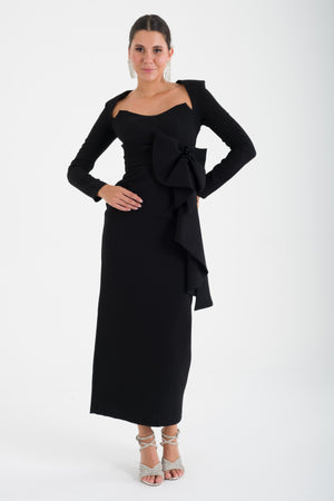 OPULENT Siyah Abiye Elbise