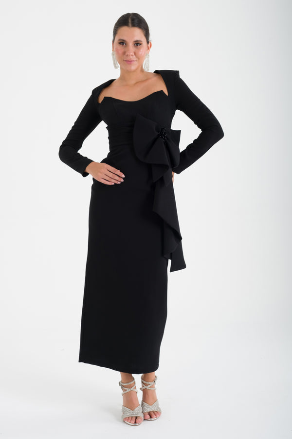 OPULENT Siyah Abiye Elbise