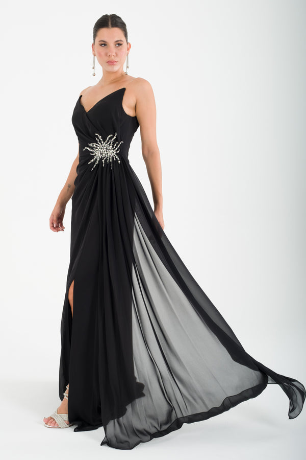 Juno black evening dress dress