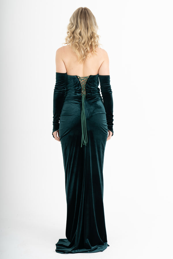 CALYVIA Zümrüt Abiye Elbise