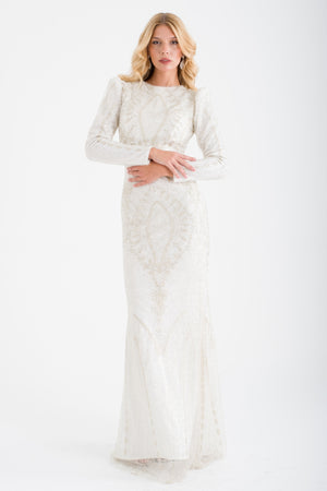 KOTORİBA Ekru Abiye Elbise