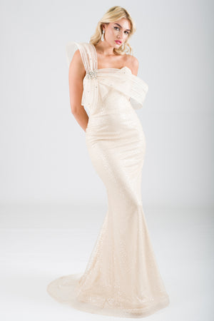 Mugs beige evening dress dress