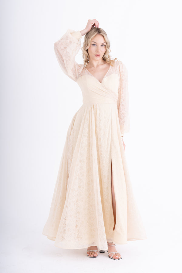 ZORYNTA Bej Abiye Elbise