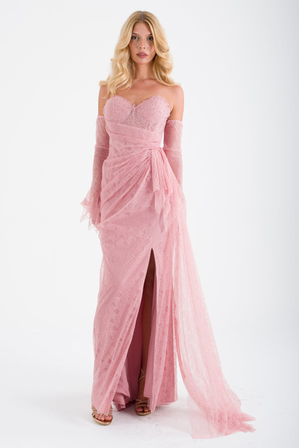 PLODİV Pudra Abiye Elbise