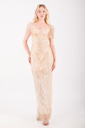 MILANO Gold Abiye Elbise
