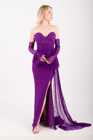 LUMERA Mor Abiye Elbise