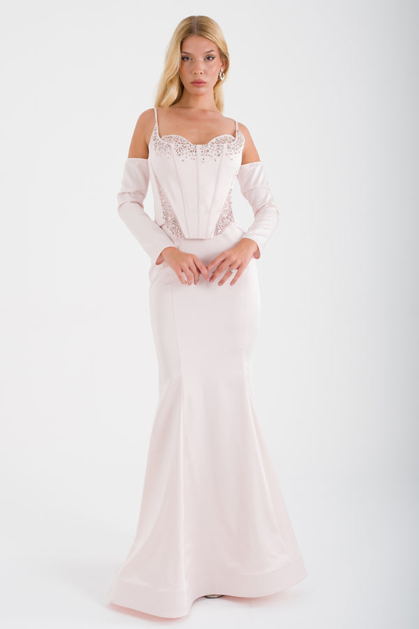 LATUFU Pudra Abiye Elbise