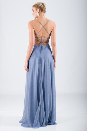 CHLOE İndigo Abiye Elbise