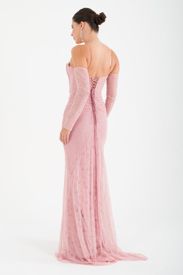 DUYZA Pudra Abiye Elbise