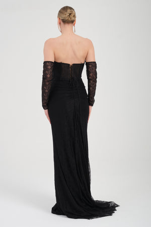 DUYZA SİYAH Abiye Elbise