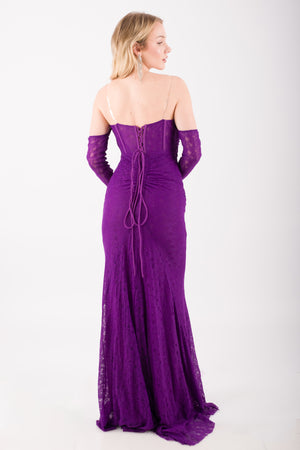 VIRENZA Mor Abiye Elbise