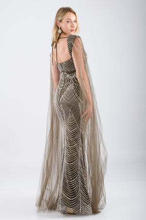 ELVARIN Haki Abiye Elbise