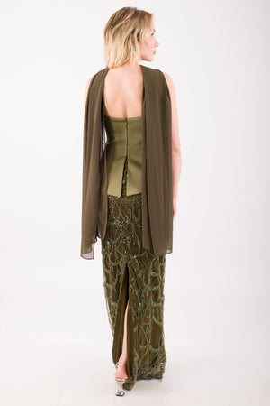 LISBON Haki Abiye Elbise