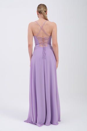 JASMİN Lila Abiye Elbise