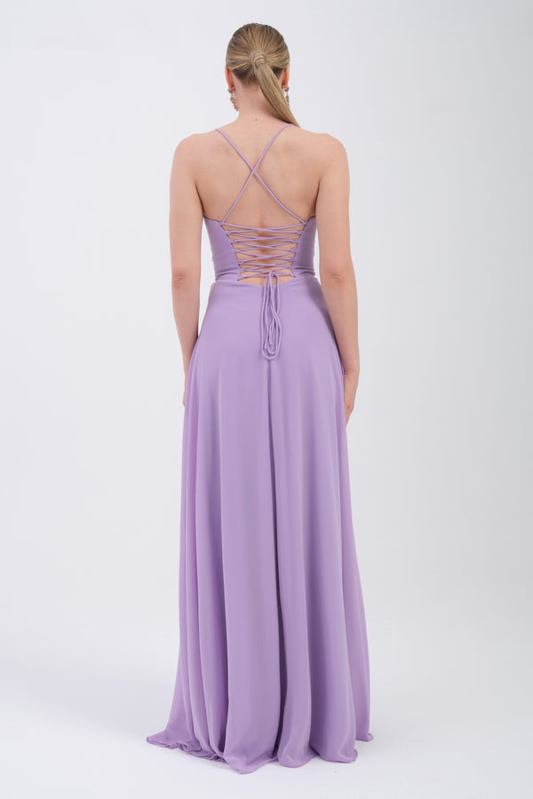 JASMİN Lila Abiye Elbise