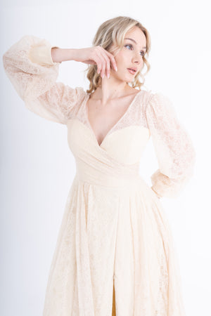 ZORYNTA Bej Abiye Elbise