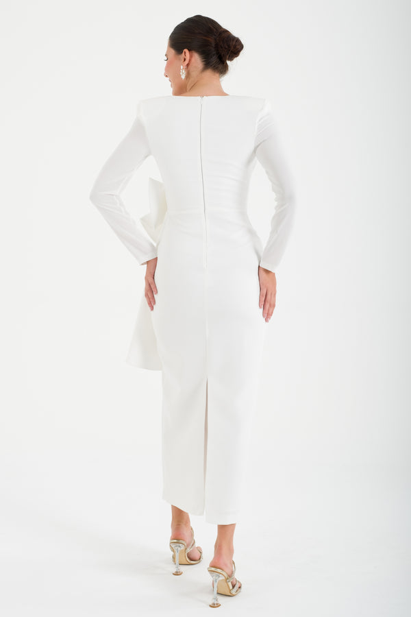 OPULENT Beyaz Abiye Elbise