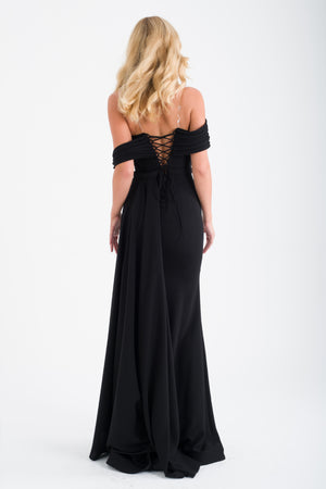 VELNORA Siyah Abiye Elbise