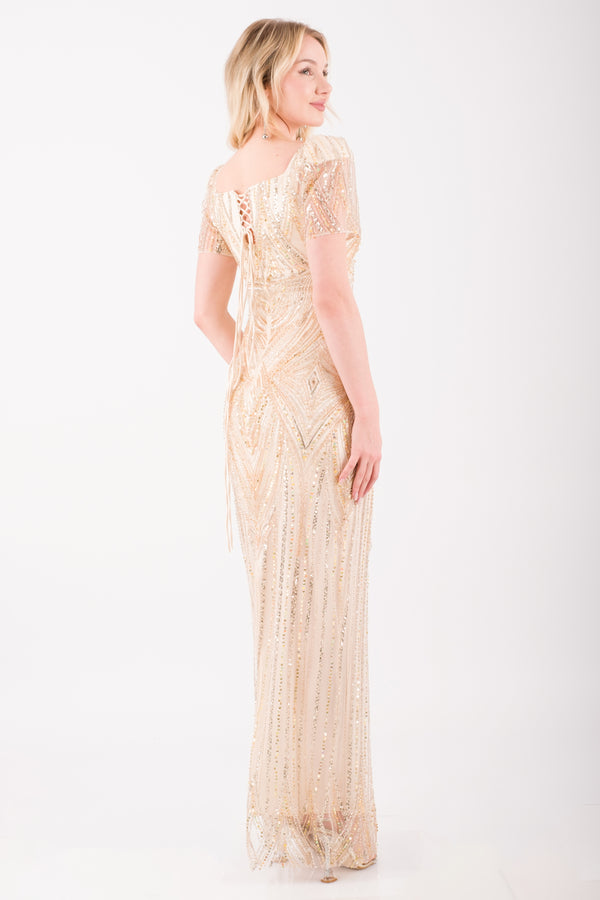 MILANO Gold Abiye Elbise