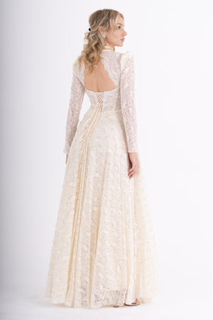 MORLYX Bej Abiye Elbise