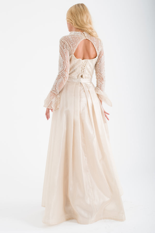 SİBİU Bej Abiye Elbise