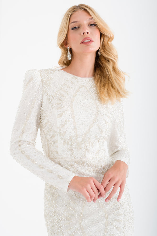 KOTORİBA Ekru Abiye Elbise