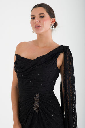 TARVINA Siyah Abiye Elbise