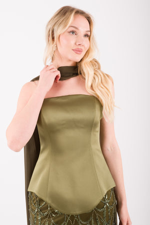 LISBON Haki Abiye Elbise