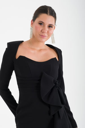 OPULENT Siyah Abiye Elbise