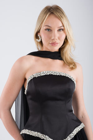 ZURICH Siyah Abiye Elbise