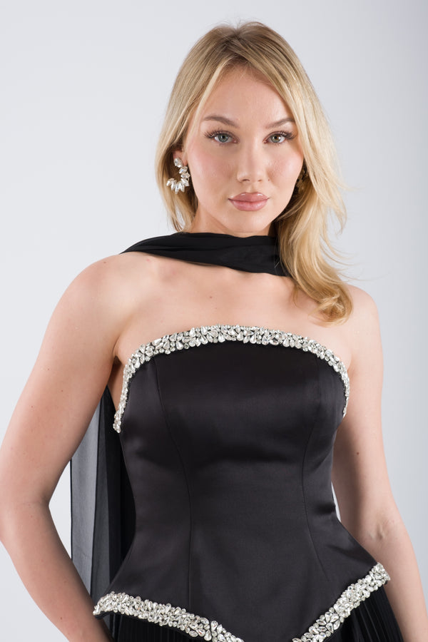 ZURICH Siyah Abiye Elbise