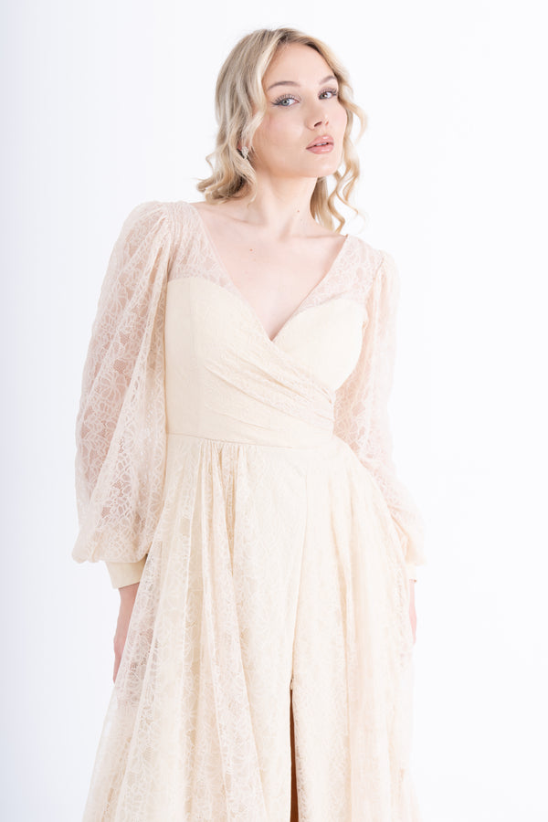 ZORYNTA Bej Abiye Elbise