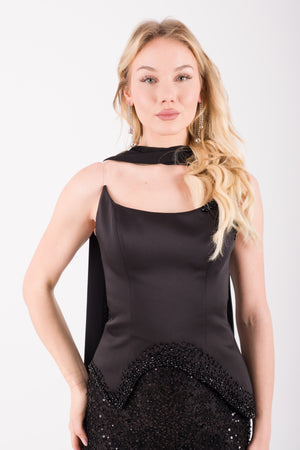 CALVERA Siyah Abiye Elbise