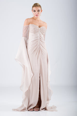 AURORA Bej Abiye Elbise