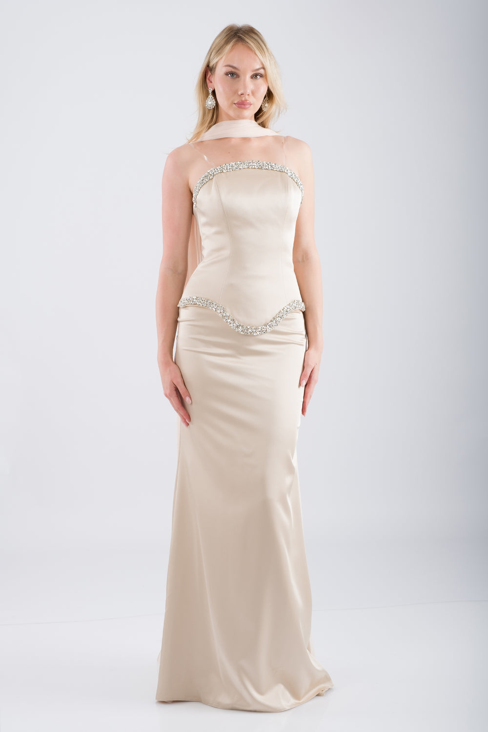 ABUJA Bej Abiye Elbise