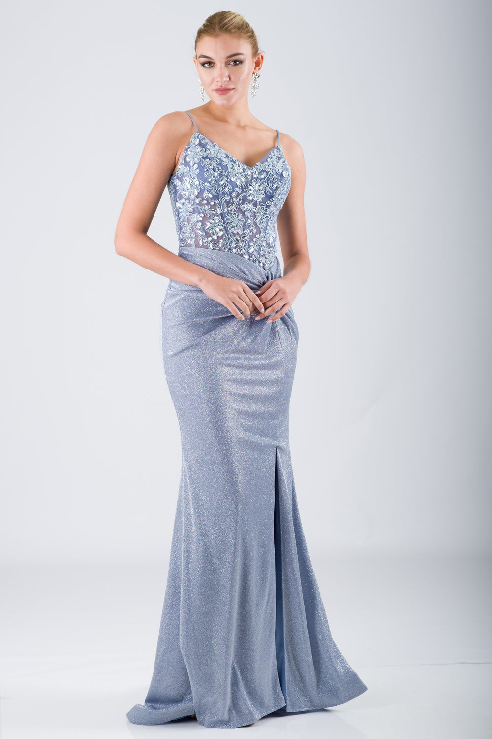 Oleo Blue Evening Dress