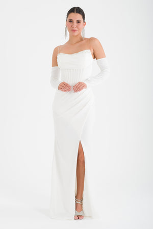 VENCE Ekru Abiye Elbise