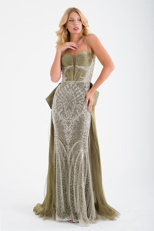 NAFPLİO Haki Abiye Elbise