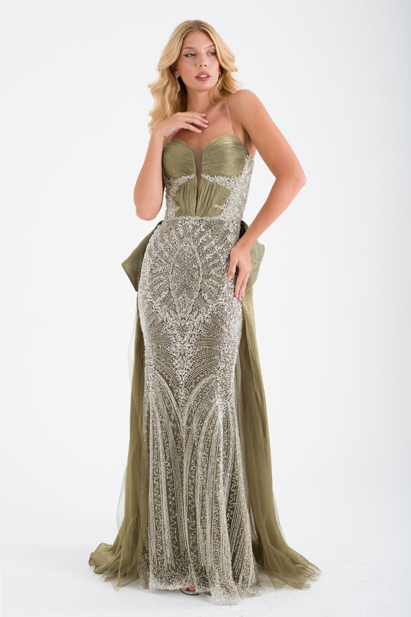 NAFPLİO Haki Abiye Elbise