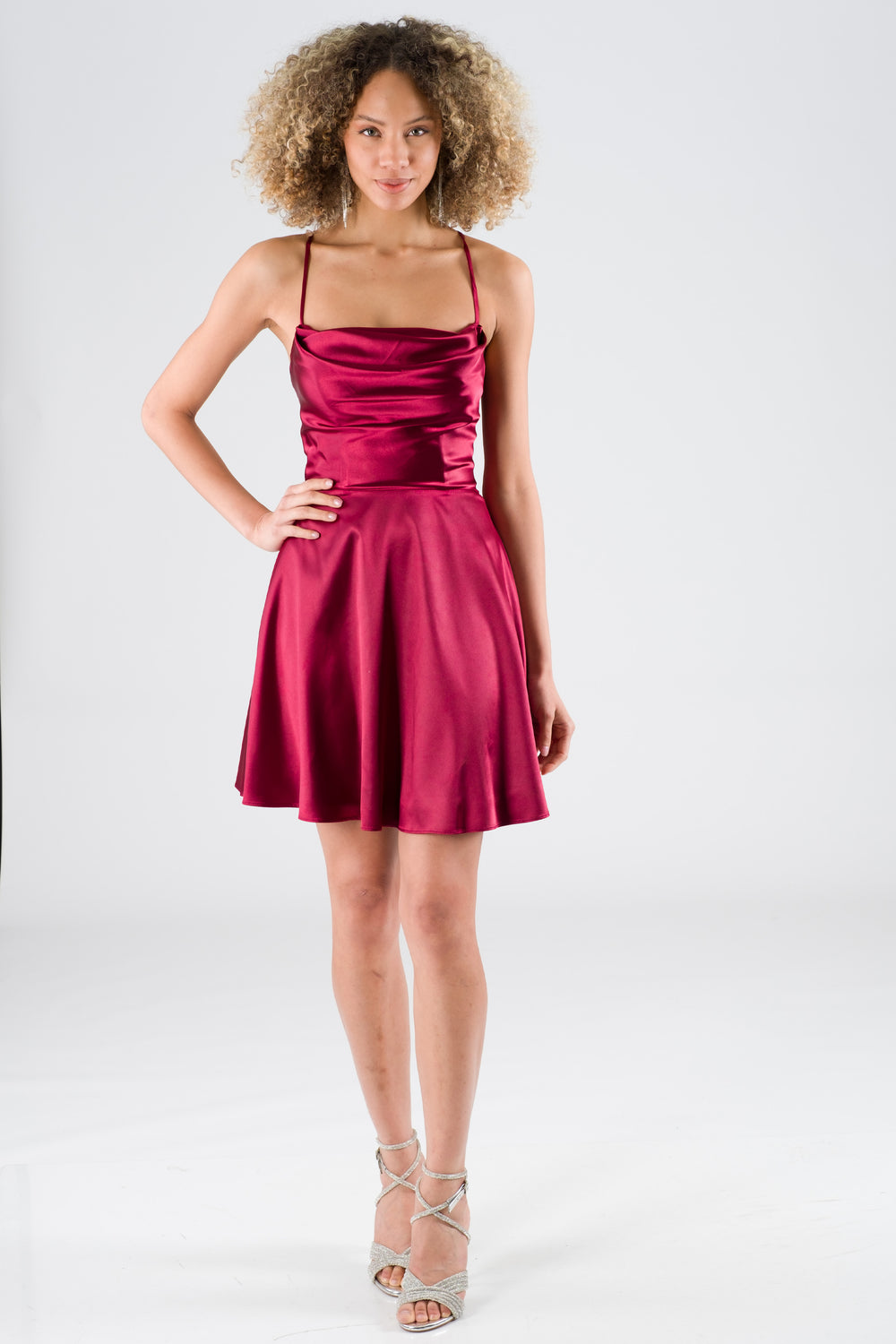 LORBY Bordo Abiye Elbise