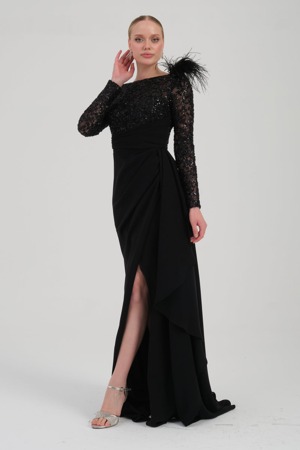 MIRELIA Siyah Abiye Elbise